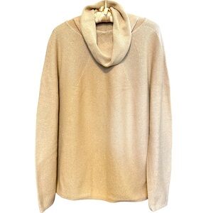 Talbots Gold Metallic Yarn Cowl Neck Sweater SZ M